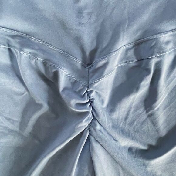 Gymshark + Whitney Biker Shorts Blue Womens Size S High Rise Butt Lift Cycling - Picture 4 of 9